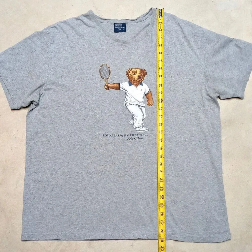 *READ* Vintage Polo Ralph Lauren Tennis Bear T-Shirt Mens Size XL Preppy
